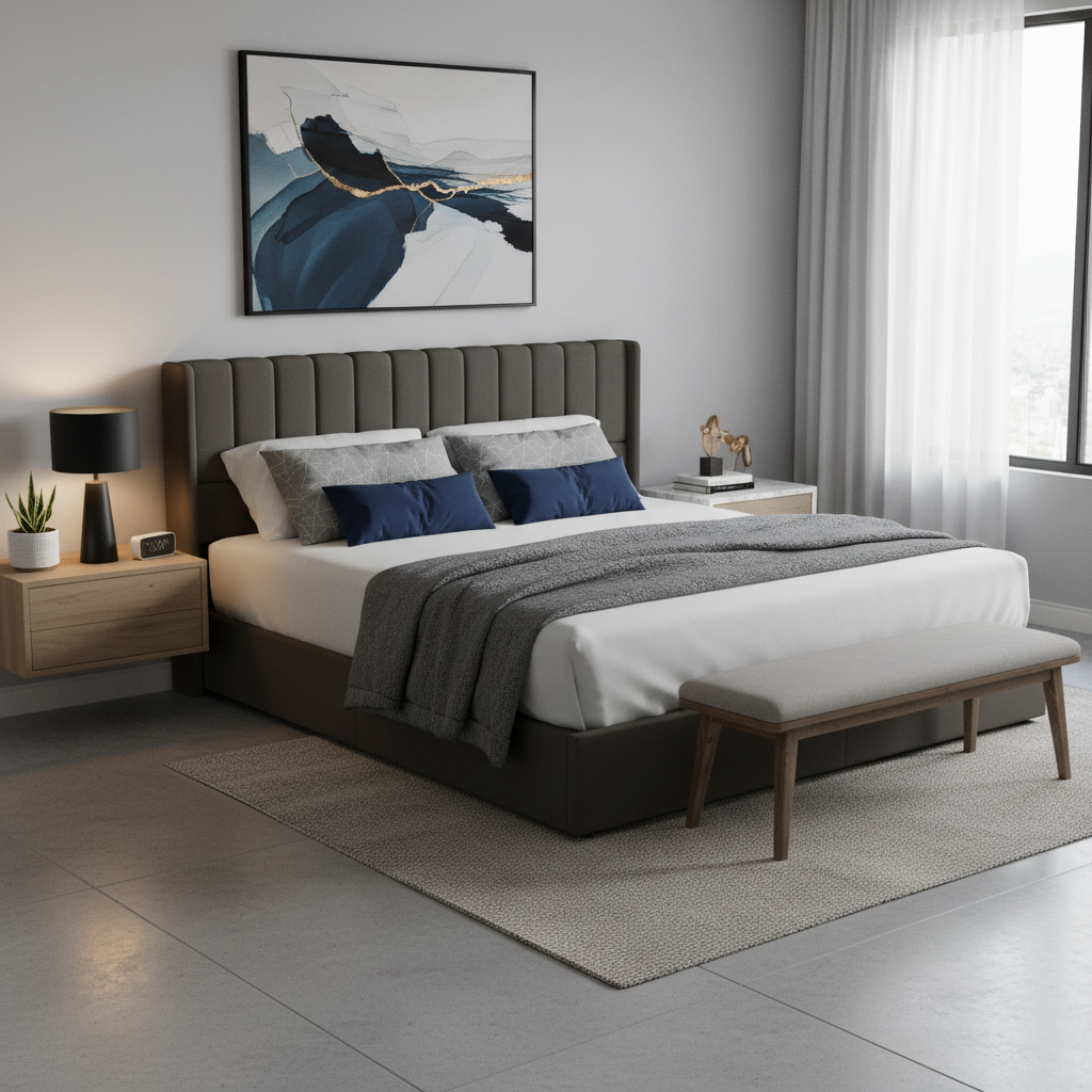 Upholstered Storage Lift Bed Frame – Queen & King Size