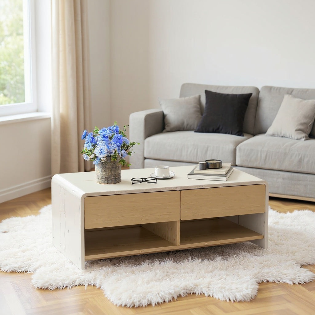 Modern Coffee Table with Storage Drawers, 43