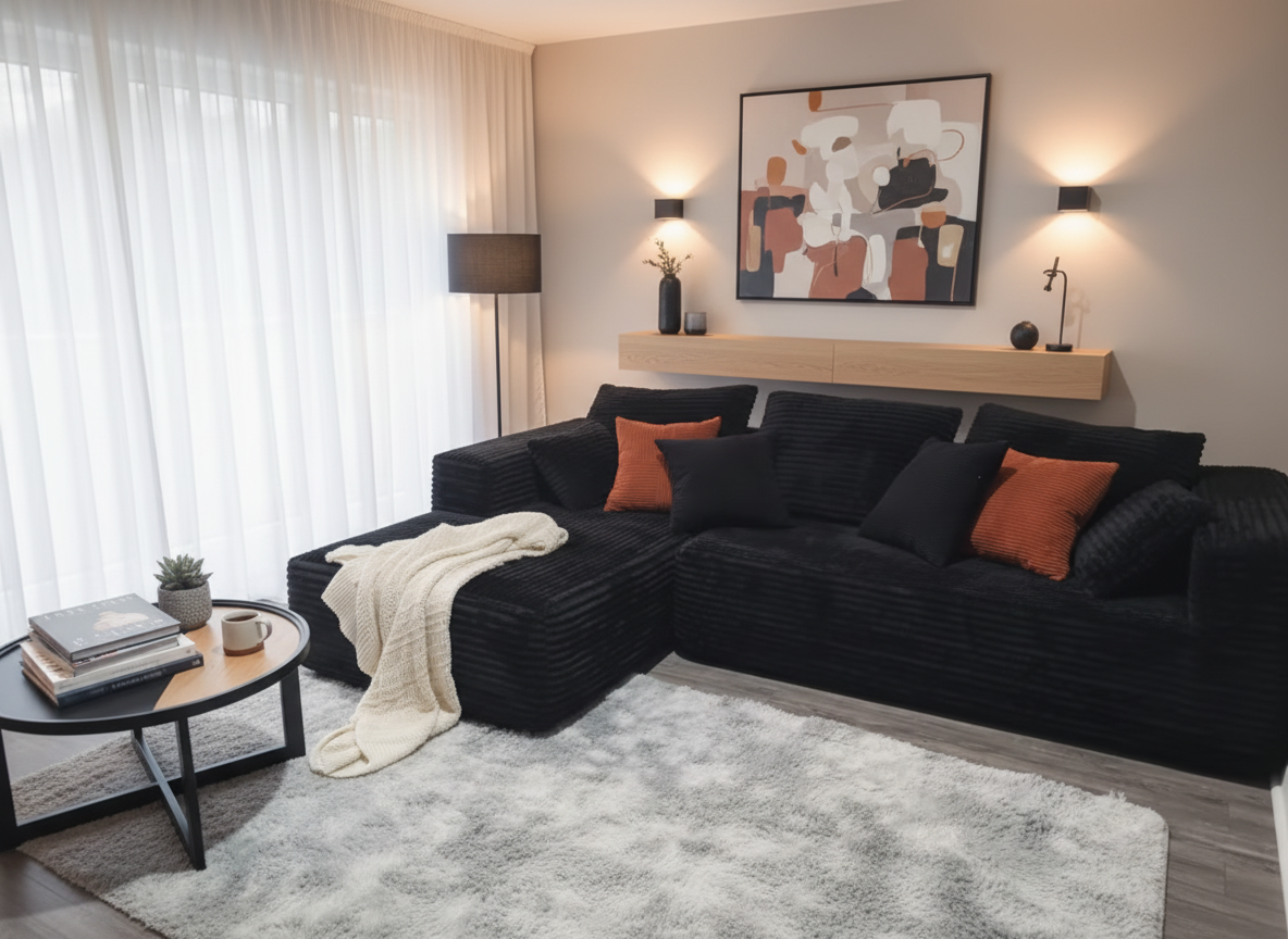 Modern L-Shaped Sectional Sofa with Chaise