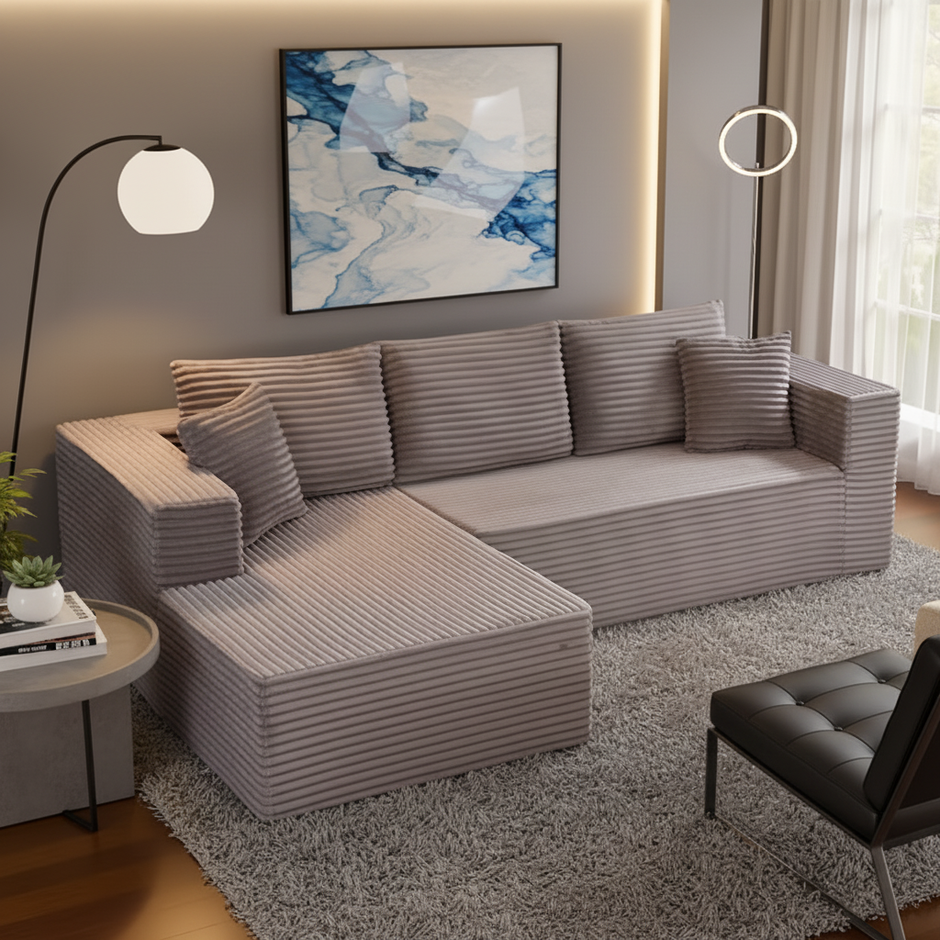 Modern L-Shaped Sectional Sofa with Chaise