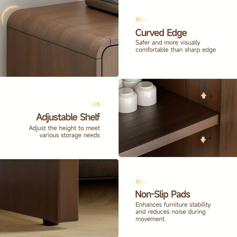 Modern Wooden Storage Cabinet with Adjustable Shelves | Sideboard for Living Room