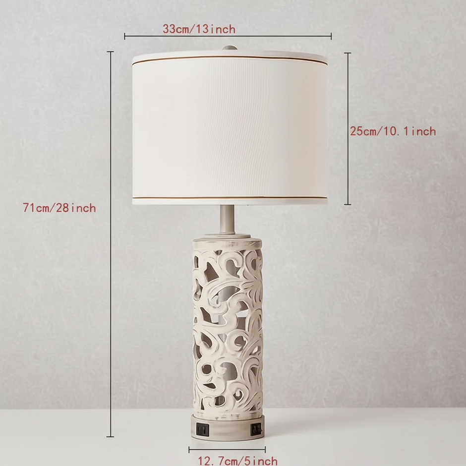 Set of 2 Modern Ceramic Table Lamps with USB/USB-C Charging Ports – 28