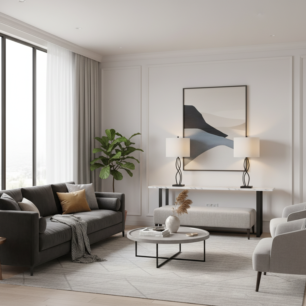 Set of 2 Black Metal Twist Table Lamps with Burlap Shade – 26