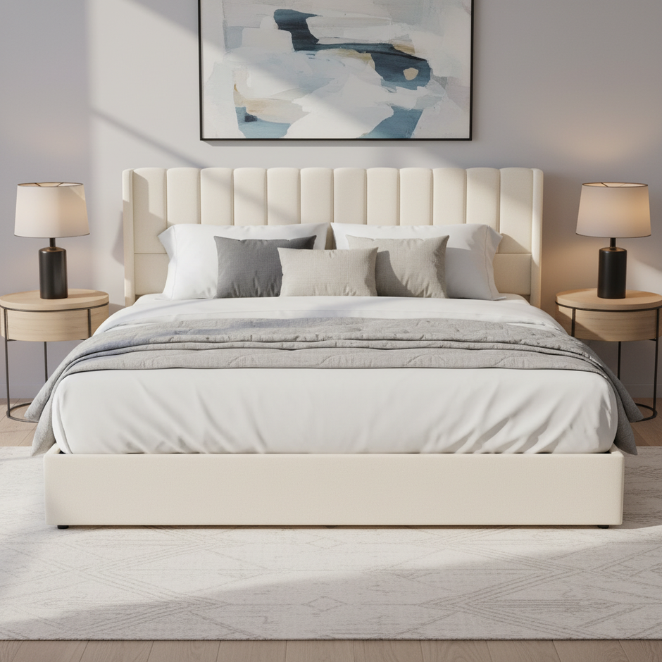 Upholstered Storage Lift Bed Frame – Queen & King Size