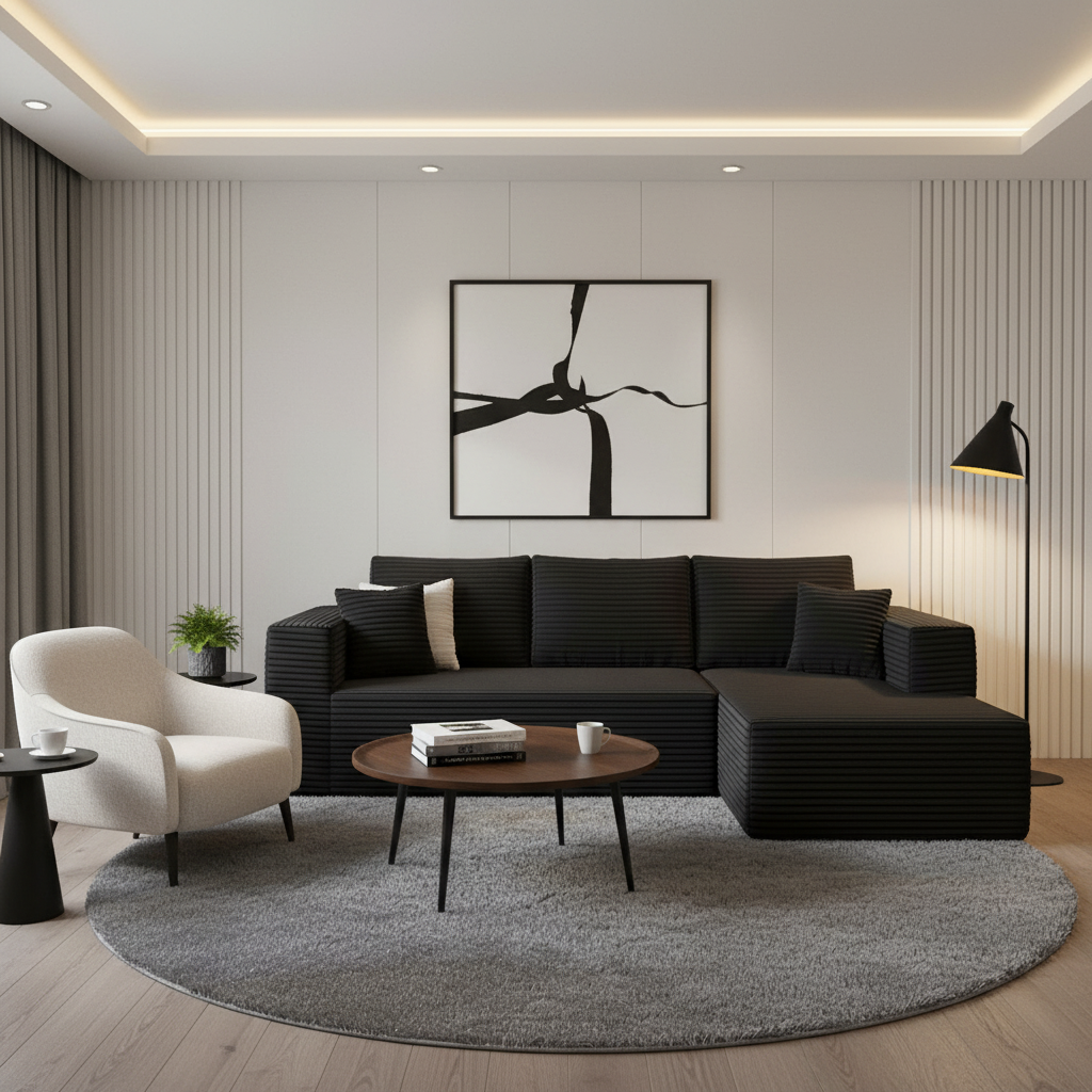 Modern L-Shaped Sectional Sofa with Chaise