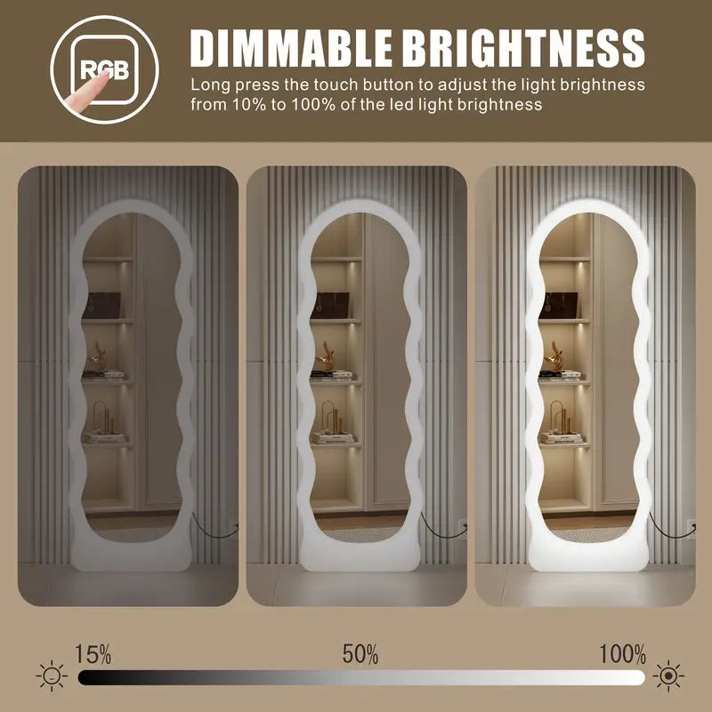 RGB LED Wavy Full-Length Mirror – 63