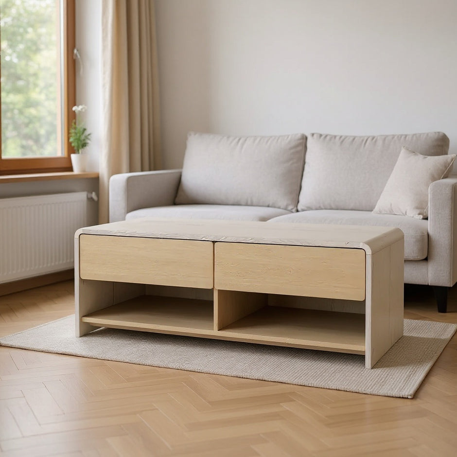 Modern Coffee Table with Storage Drawers, 43
