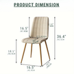 Set of 4 Upholstered Dining Chairs – Beige Fabric, Modern Design