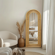 Handmade Rattan Arched Full-Length Mirror – 60