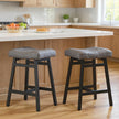 Set of 2 Modern Upholstered Counter Height Stools with Padded Seat and Metal Frame – CozyVianno