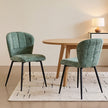 Set of 2 Modern Upholstered Dining Chairs with Metal Legs