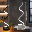 Modern Spiral LED Desk Lamp – 3-Color Dimmable Touch Lamp with USB-C