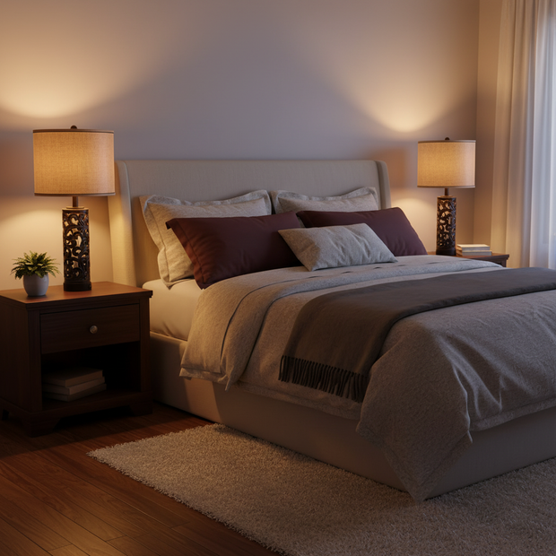 Set of 2 Modern Ceramic Table Lamps with USB/USB-C Charging Ports – 28" Tall