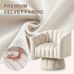 Modern Velvet Swivel Accent Chair – Cream White / Royal Blue