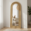 Handmade Rattan Arched Full-Length Mirror – 60