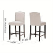 Set of 2 Upholstered Bar Chairs with High Back and Nailhead Trim – CozyVianno