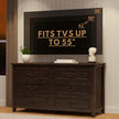 6-Drawer Wooden Dresser, Storage Cabinet with Anti-Tipping Device, Fits TV up to 55