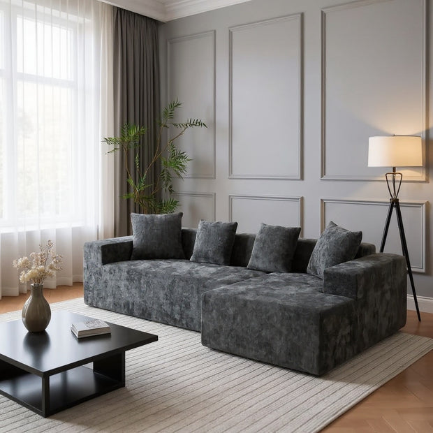 Modern Sectional Sofa with Deep Seats – Multiple Colors