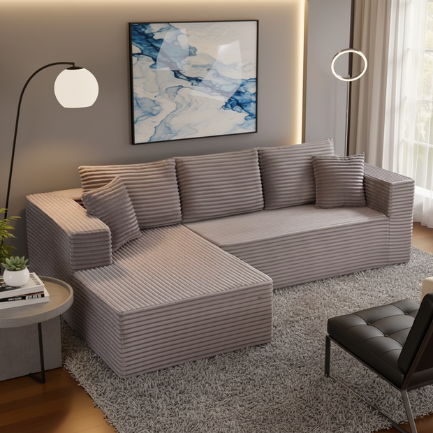 Modern L-Shaped Sectional Sofa with Chaise