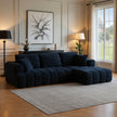 Modern Deep Seat L-Shaped Sectional Sofa with Chaise – Navy Blue