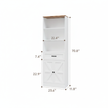 Tall White Farmhouse Bookshelf with Drawer and Double Door Cabinet