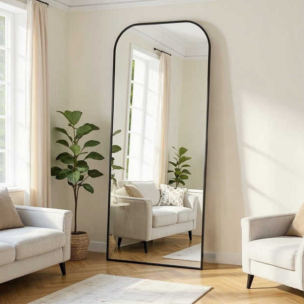 71"x28" Large Floor Standing & Wall Mountable Full Body Mirror with Sturdy Aluminum Frame