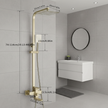 Brushed Gold Shower System – Wall-Mounted Rainfall Shower with Handheld Sprayer and Mixer Valve