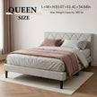 Modern Upholstered Queen Bed Frame with Diamond Tufted Headboard
