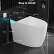 Smart Toilet with Heated Seat, Auto Flush & LED Night Light – Modern One-Piece Bidet Toilet