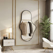 Modern Irregular Wall Mirror – Black Frame