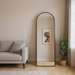 Arched Full Length Mirror – Black & Gold, Wall Mounted / Free Standing