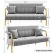 Modern Velvet Loveseat Sofa with Gold Legs