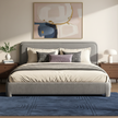 Modern Bouclé Upholstered Bed Frame with Rounded Headboard – King Size