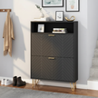 Modern Shoe Storage Cabinet with Gold Legs – Available in Black & White