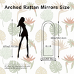 Handmade Rattan Arched Full-Length Mirror – 60