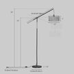 Modern Adjustable Floor Lamp with Handmade Rattan Shade, E26 Base