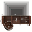 Modern Solid Wood TV Stand with Storage Cabinets & Drawer