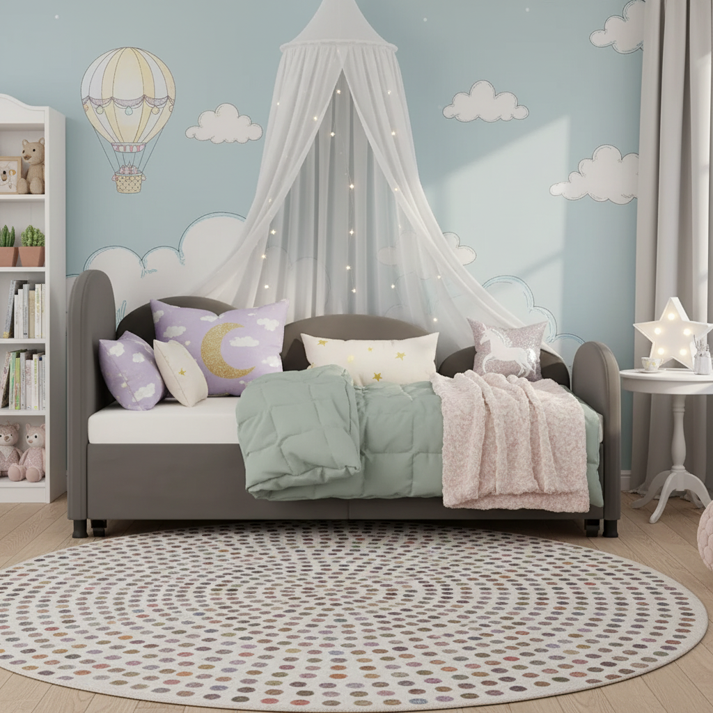 Modern Twin Daybed with Pull-Out Trundle & Storage – Gray