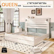 Farmhouse Wooden Bed Frame with Tall Headboard – Queen & King Sizes