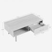 Modern Coffee Table with Drawer and Open Shelf, Wood Finish, 41