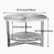 Round Wooden Coffee Table with Storage Shelf – 27.6
