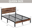 Rustic Wooden Bed Frame with Headboard – Queen Size