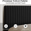 Modern Velvet Upholstered Bed with Adjustable Headboard – King Size