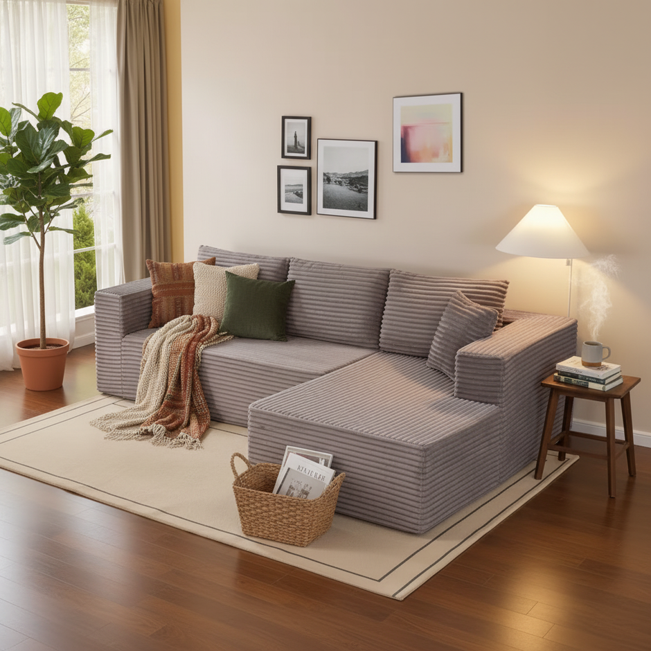 Modern L-Shaped Sectional Sofa with Chaise