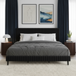 Modern Velvet Upholstered Bed with Adjustable Headboard – King Size