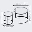 Modern Nesting Glass Coffee Table Set of 2 – Round Accent Tables