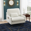 Chenille Upholstered Accent Chair with Storage Pockets