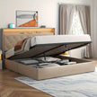 Smart Upholstered Storage Bed with LED Lights & Charging Station