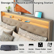 Smart Upholstered Storage Bed with LED Lights & Charging Station
