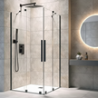 Modern Rainfall Shower System with Handheld – Wall Mounted Set, Matte Black / Brushed Nickel